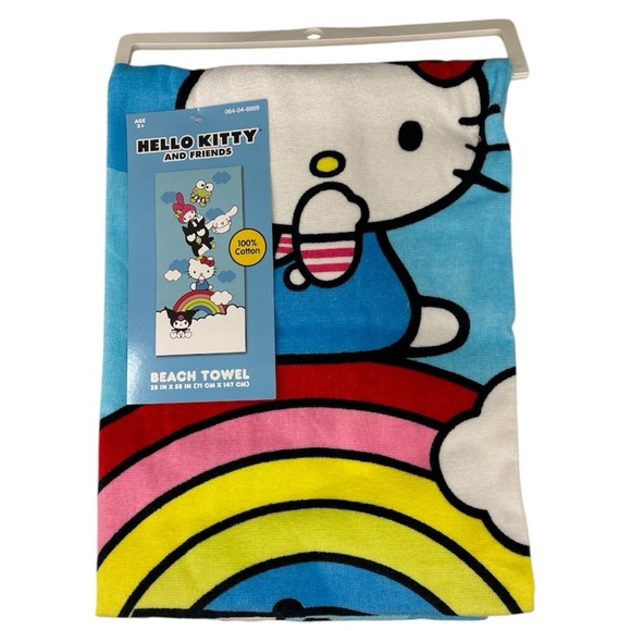 Sanrio Hello Kitty & Friends Blue Beach Pool Summer Camp Towel Cotton 28 X 58 - Picture 1 of 5